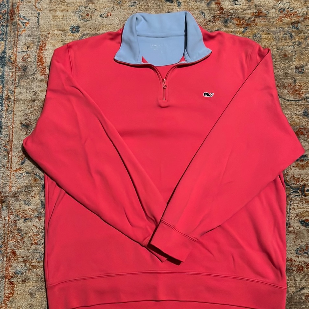 Soft pink vineyard vines mens zip sweater size large